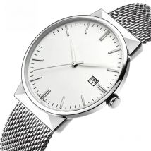 WWOOR Mens Watches 2025 Luxury Brand Quartz Casual Dress Watches For Men Stainless Steel Mesh belt Waterproof Calendar Watch Men