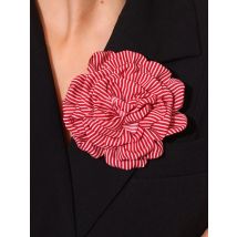 Trendy Retro Colorful Stripes Fabric Flowers Brooch for Women Girl Vintage Meatl Pin HUANZHI 2025 NEW INS