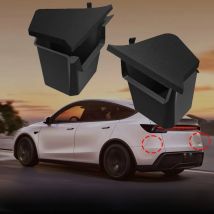 VORTOW 2025 2026 For Tesla Model Y Juniper Trunk Storage Bins Rear Trunk Organizer Side Box with Carpeted Lid Travel Accessories