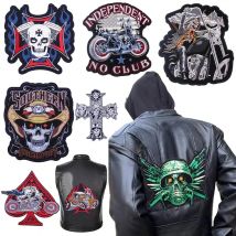 Motorcycle Embroidered Tactical Large Back Patch Southern Skull Iron On Patches For Clothing thermoadhesive Patch On Clothes DIY