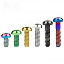 Wanyifa Titanium Bolt M8x15 20 25 30 35 40mm Allen Key Button Head Screw for Bicycle Motorcycle Brake