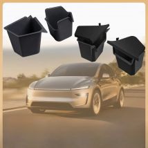 For Tesla Model Y Juniper 2025 Rear Trunk Side Storage Box Cargo Organizer TPE Bin Box Flocking Mat Partition Board Accessories