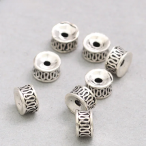 Handmade 925 silver jewelry spacers sterling silver lucky symbol beads jewelry findings buddhist mala's markers mala's spacers