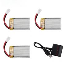 3.7V 400mAh Lipo Battery For X4 H107 H31 KY101 E33C E33 U816A V252 H6C RC Drone Spare Parts 3.7v 802035 Battery Charger Set