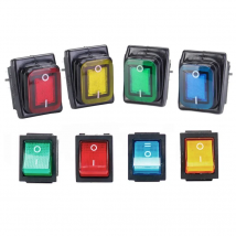 Waterproof Rocker Switch With Light 4 Pins 6Pin ON/OFF Seal Switch 220V Red Black Lighting 16A Car Boat Button With LED Light