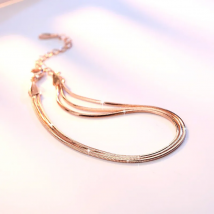 Fashion Rose Gold Color Silver Color Snake Chain Multi-layer Bracelets For Women Wedding Party Gfit