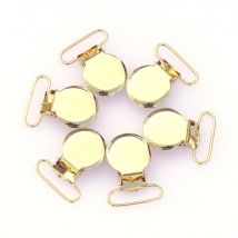 5pcs Gold Clolor Suspender Clips Pacifier Clips Rack Plating Metal Suspender Holder for DIY Garment Accessories
