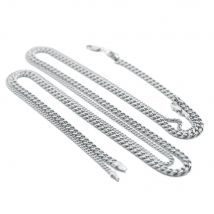 3mm Stainless Steel Cuban Chain Necklace Never Fade Three Color Link 14/16/18/20/22/24/30inch DIY Jewelry Accessories Wholesale