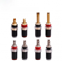 HIFI 4Pcs Gold/Rhodium Plated Copper Speaker Binding Post Free Welding Copper Speaker Amplifier Terminal for 4mm Banana Plug