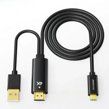 HDMI-Compatible to USB C Cable One Way 4K60Hz HDMI to Type C Converter for Xreal Nreal Air Steam Deck Dock PS5 Portable Monitor