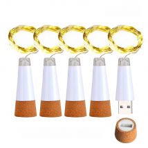 2m 20 LED Cork Bottle Fairy Light USB Rechargeable Indoor Decoration String Lamp for Bar Bedroom Home Party Wedding Christmas