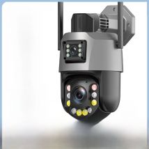 4+4MP Dual PTZ Security Cam 5X-18X Optical 50X Digital IP65 Color Night Vision 2-Way Audio Human Detect Bluetooth ONVIF NVR