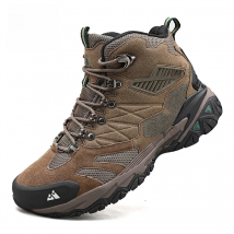 HIKEUP Winter Boot Men Outdoor Hiking Boots Suede High Top Leather Outdoor Trekking Sneakers Mens Mountain Tactical Boots