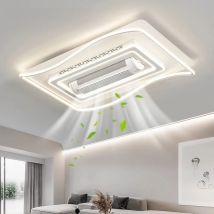 Home Living Room Cylinder Bladeless Fan Lights Iron Material Rectangle Big Size Ceiling Fan Lamp LED Remote Control Decor Lustre