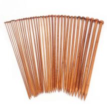 QJH brand New 36Pcs /Set 18sizes Carbonized Bamboo Knitting Needles Single Pointed Smooth Crochet tool sets 2.0mm-10.0mm 36cm