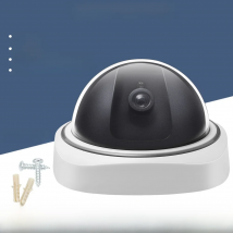 Indoor/Outdoor Dummy Smart Surveillance Camera Home Dome Waterproof Fake CCTV Security Camera with Flashing Red LED Lights