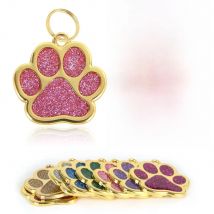 Personalized Collar Pet ID Tag Custom Free Engraved Cat Dog Puppy Name Necklace Gold Paw Glitter Pendant Pet Accessories 3CM