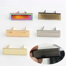 50-100 Pieces,Laser Engrave Your Brand on Label,Sewing Crafts Rectangle Metal Purse Label Tags,sew Bags Rainbow Metal Labels Tag