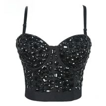Aonve Steampunk Bustiers For Women Black Gothic Corset Bras Tops Punk Goth Sexy Clothes Mujer Overbust Bra Korse S-2XL