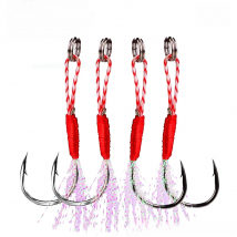 10pcs/lot Jig Head Fishing Hook Accessories Jigs Assist Hook Barbed High Carbon Steel Slow Jigging Anzuelos De Pesca Mar Tackle