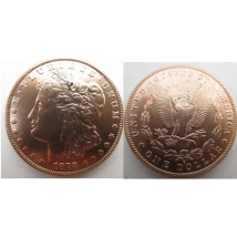 US 1878-P-S-CC Morgan Dollar 100% Copper Copy Coin