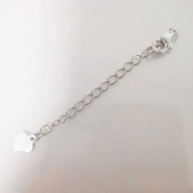 Solid 925 Sterling Silver 8MM Lobster Trigger Clasp with Extender Chain  Rhodium plated