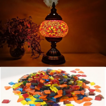 DIY Turkish Mosaic Light Material Package Handmade Table Lamp Design Lovers Parent-child Glass Night Lampara Birthday Gift
