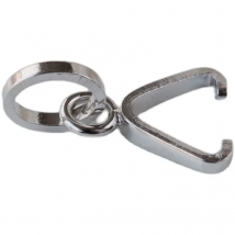 13mm solid 925 sterling silver bail pendant connector, pinch bail with ice-pick for necklace & pendant silver jewelry, 1 piece