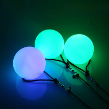 Ruoru 2 pieces = 1 pair belly dance balls RGB glow LED POI thrown balls for belly dance hand props stage performance accessories