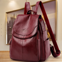 Ladies Bookbag Rucksack Women Large Capacity Backpack Purses High Quality PU Leather Female Vintage School Bags Travel Bagpack