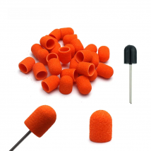 20Pcs Orange 10*15mm Sanding Caps Electric Manicure Sanding Bands Pedicure Files Drill Machine Nail Art Tools Accessories