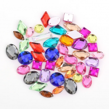 22colors 100pcs Mixed Shapes Acryl Rhinestone Glitter Crystal Acrylic Sew On Rhinestones For DIY Clothes Sewing Beads