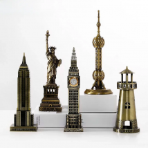 ERMAKOVA Metal Architecture Figurine World Famous Landmark Building Souvenir Statue Home Office Desktop Decor Christmas Gift