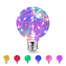 LED Edison String Night Light Bulb E27 110V 220V G95 Colorful Round Globe Glass RGB Copper Wire Bulb Home Decor Holiday Lamp