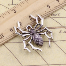 10pcs Charms Spider Halloween 35x32mm Tibetan Bronze Silver Color Pendants Antique Jewelry Making DIY Handmade Craft