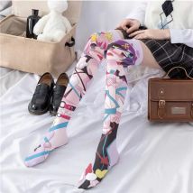 Japanese Anime Knee Stockings Women's Sexy Thigh High Tube Elastic Stockings Harajuku Fashion Two-dimensional Girl Stockings