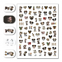 Disney  Leopard Mickey Minnie Nail Sticker Love Cartoon Mouse Nail Decal Water 3.15inch*4.13inch