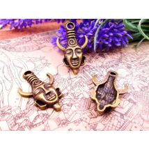 12pcs --30*28mmmm antique bronze  Mysterious Horn Man Mask Supernatural Dean one side charm DIY Charms Pendants