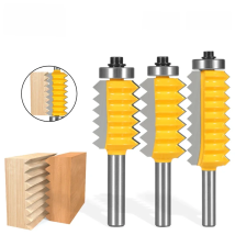 8mm Shank Router Bit Finger Joint Glue  Raised panel V joint milling cutter for wood Tenon Woodwork Cone Tenoning Bit LT021