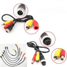 4-Pin Aviation Female to RCA Male & DC Jack Male CCTV Vehicle Cam Adapter Cable For car camera monitor parking assistance