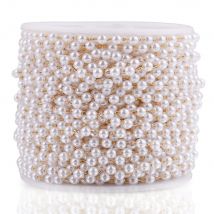 2M Stainless Steel 4mm Round Artficial Pearl Chains DIY Handmade Eyeglasses Chain Necklace Supplies Jewelry Making wholesale