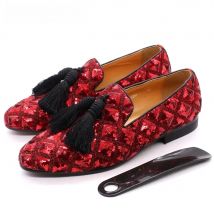 Mens Tassel Loafers Sequin Casual Shoes British Style Gentleman Wedding Dress Shoes Breathable Party Dinner Formal Shoes for Men