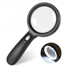 Magnifying Glass With Light, 3X Zero 10X 45X Handheld illuminated Magnifier With Large Lens Loupe Magnifier For Reading Repair