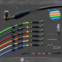 Motorcycle Dirt Bike Braided Steel Hydraulic Reinforce Brake line Clutch Oil Hose Tube 500 To 2400mm Universal Fit Racing MX