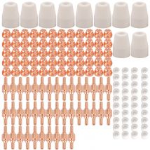 150Pcs PT31 LG40 Taglio Al Plasma Punte Degli Elettrodi di Consumo Tazza Kit Per PT-31 CUT40 HYC45D HYC50D CUT50 PLC50D HYC410