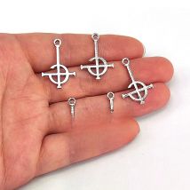 5pcs Mysterious Cross Ghost Destiny's Gate Key Pendant charm Punk Cross Ghoul chain Ghost Band Grucifix Pope emeritus CHARMS DIY