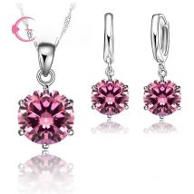 Cheapest 925 Sterling Silver Necklace Women Holiday Gift Wedding Jewelry 6 Claw Cubic Zircon Pendant Engagement