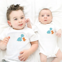 1PC Big Little Brother Siblings Matching T Shirts Dinosaur Truck Airplane Cartoon Boys Newborn Birthday Party Gift Tops Outfits