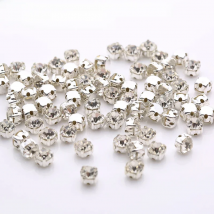 Sell At Loss RESEN Top Quality 3-10mm Sliver Claw Sew On Rhinestones Clear Crystal Color Sliver Base Sewing Stone DIY Decoration
