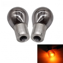 2Pcs BA15S 1156 581 bau15s PY21W Chrome Silver Amber Rear Indicator Bulbs Turn Signal Tail Brake Light 12V Parking Light Bulbs